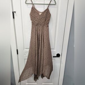 Mia joy tan with black spots dress